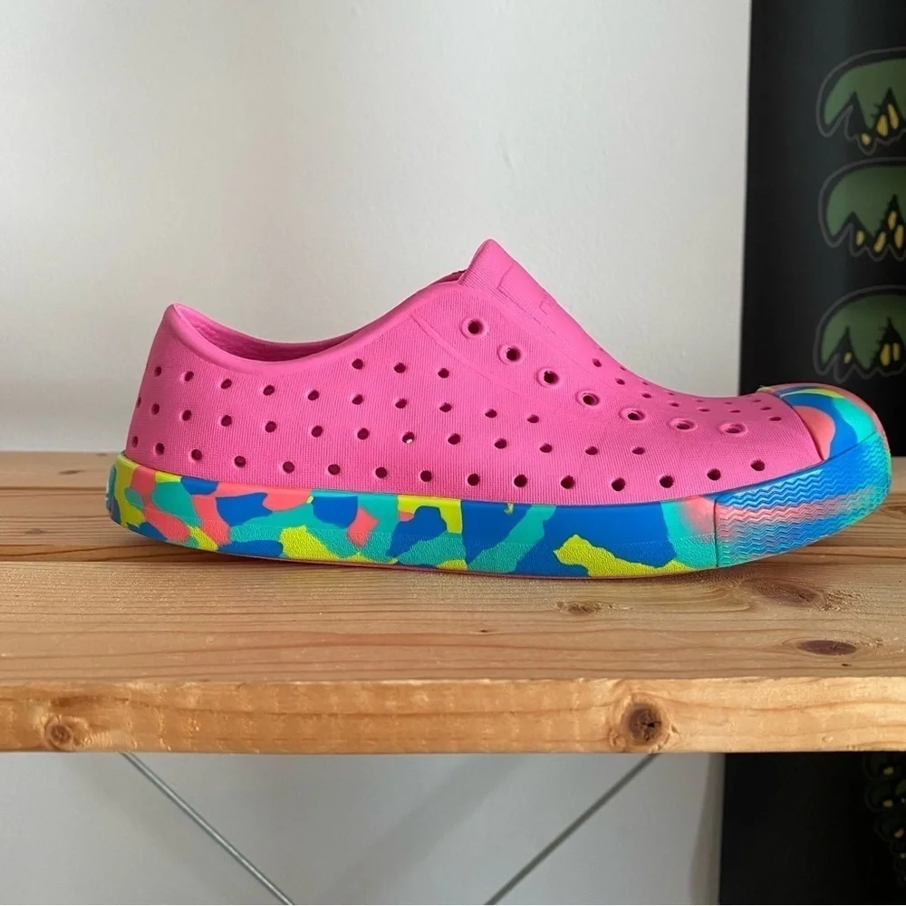 Native Shock Pink Marbled Jefferson Waterproof Shoes 3